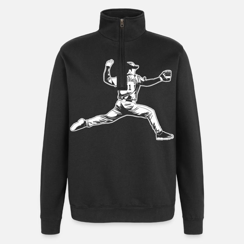 Lanceur de baseball - Sweat à zip 1/4 - noir