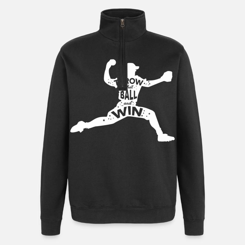 Baseball Spruch - Quarter-Zip-Sweatshirt - Schwarz