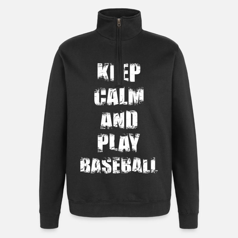 Drôle de dicton de baseball - Sweat à zip 1/4 - noir