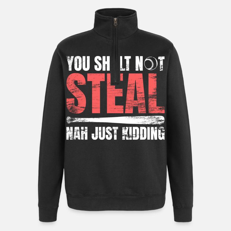 Baseballspieler Witz - Quarter-Zip-Sweatshirt - Schwarz