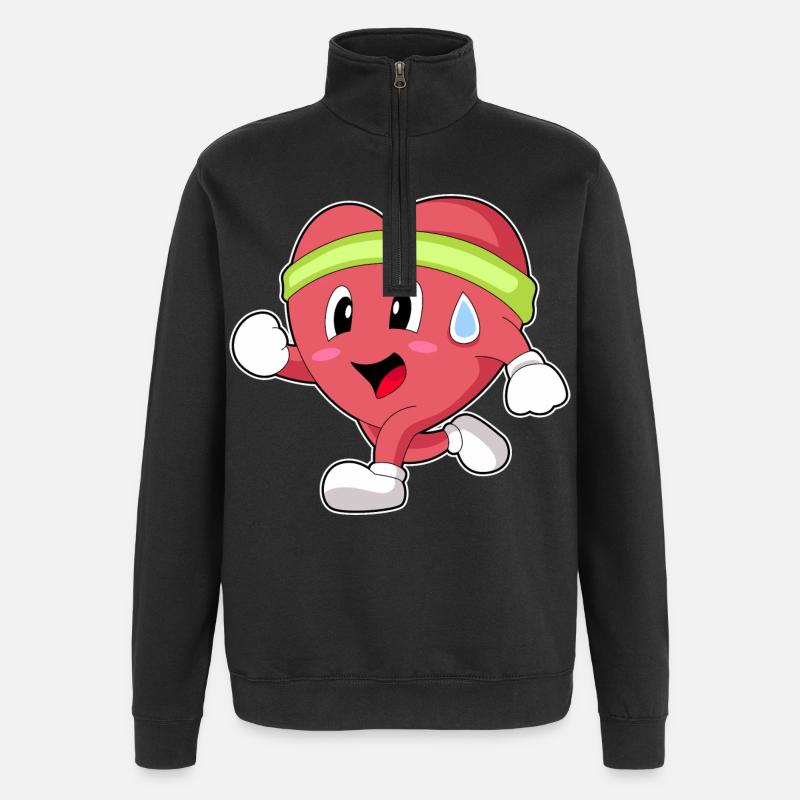 Jogging cardiaque - Sweat à zip 1/4 - noir