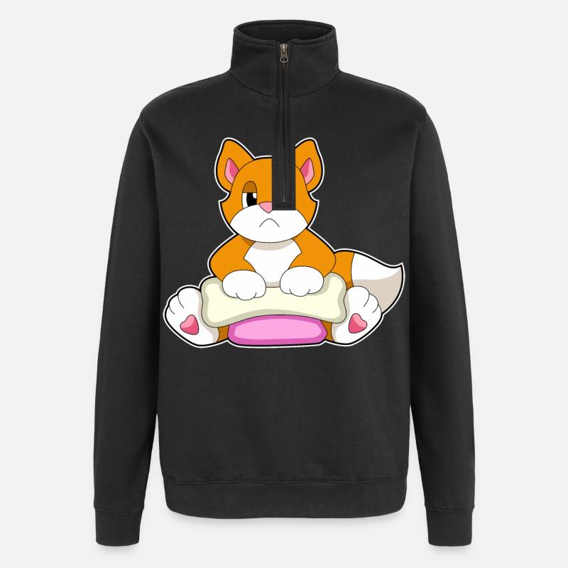Cat Bones - Quarter-Zip Sweatshirt - black