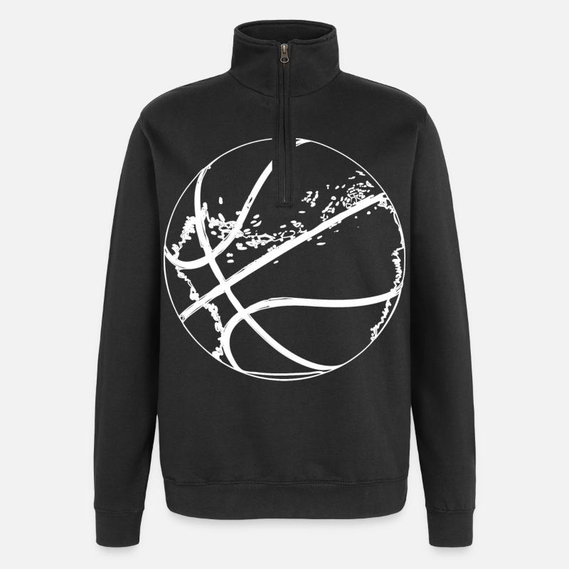 Basketballer Ball - Quarter-Zip-Sweatshirt - Schwarz