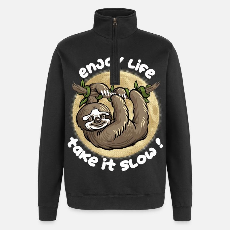 Vas y doucement ! - Sweat à zip 1/4 - noir