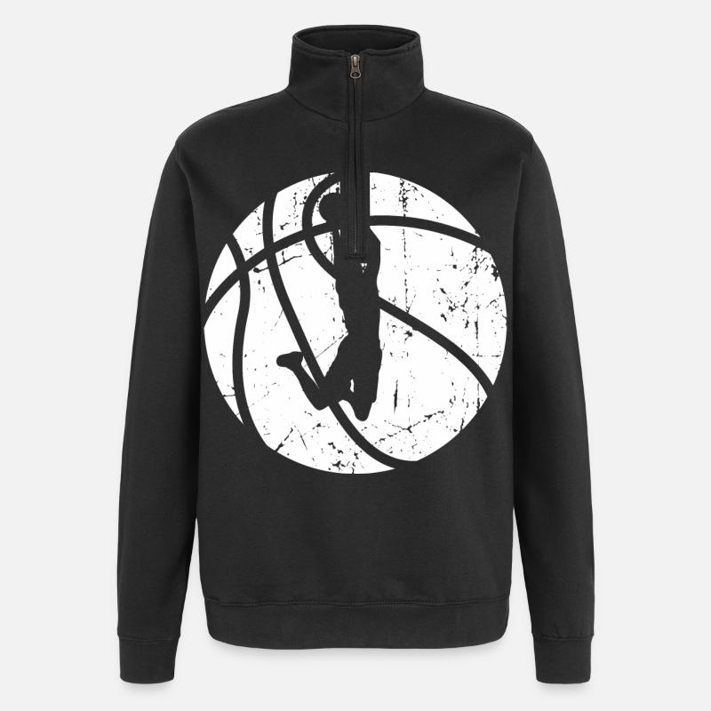 Basketteur - Sweat à zip 1/4 - noir