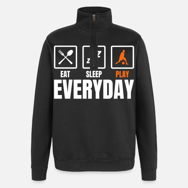 Basketball player routine - Quarter-Zip Sweatshirt - black