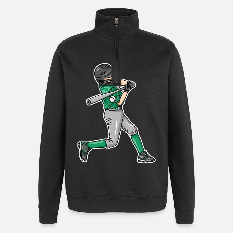 Garçons de baseball - Sweat à zip 1/4 - noir