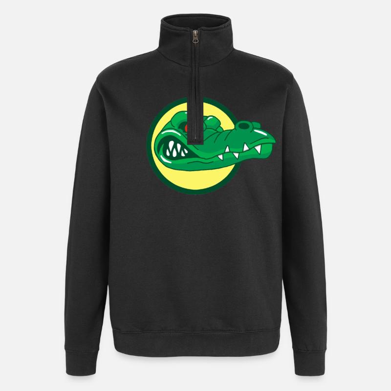 Tête de crocodile - Sweat à zip 1/4 - noir