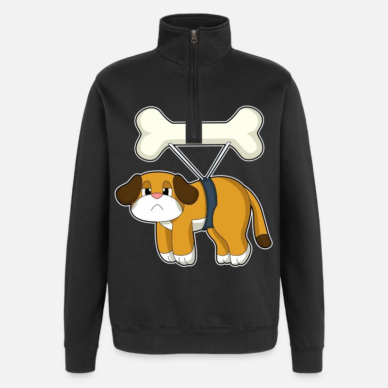 Os de chien - Sweat à zip 1/4 - noir
