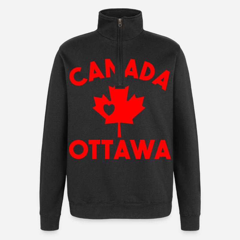 Kanada Ottawa Ontario - Quarter-Zip-Sweatshirt - Schwarz