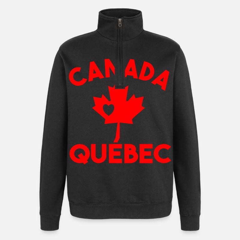 Kanada Québec - Quarter-Zip-Sweatshirt - Schwarz