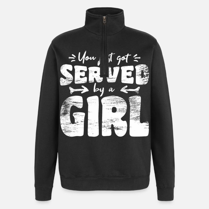 Tischtennis Mädchen - Quarter-Zip-Sweatshirt - Schwarz