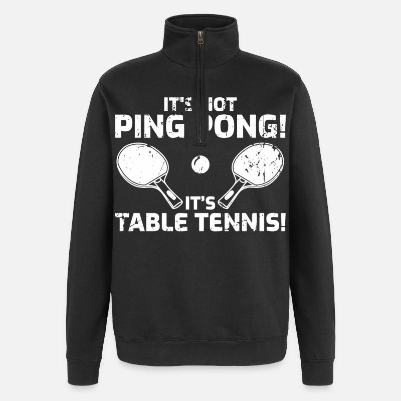 Tischtennis Witz - Quarter-Zip-Sweatshirt - Schwarz