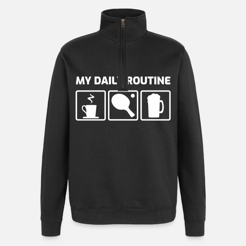 Table tennis routine - Quarter-Zip Sweatshirt - black