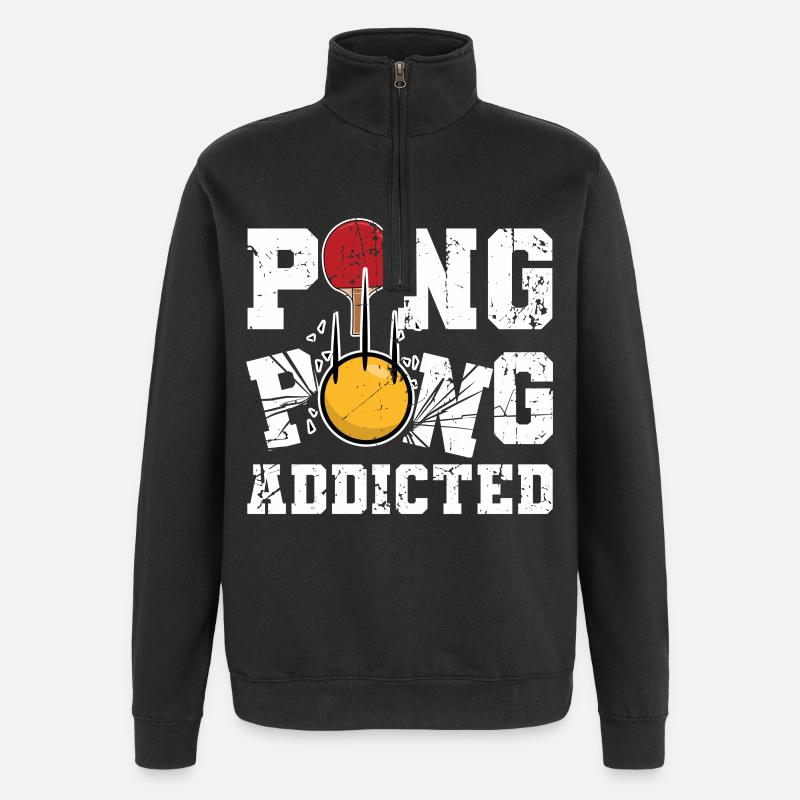 Funny ping pong saying - Quarter-Zip Sweatshirt - black