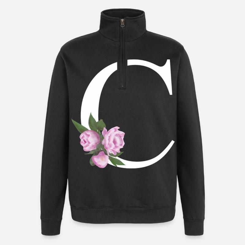 C - Quarter-Zip-Sweatshirt - Schwarz