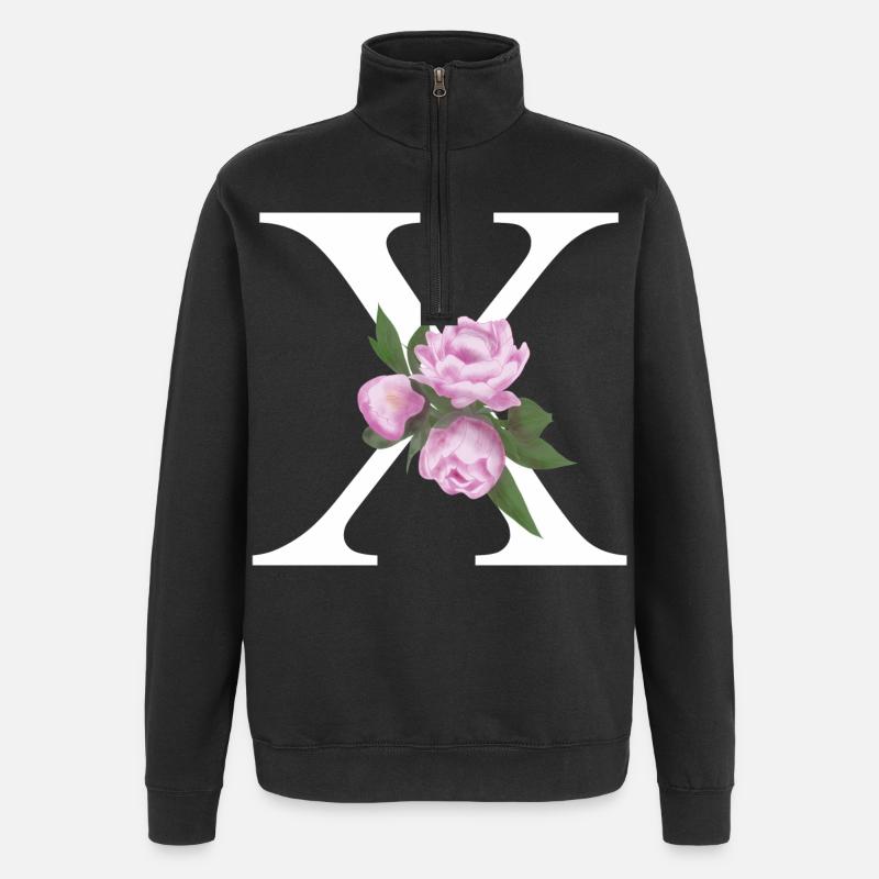 X - Quarter-Zip-Sweatshirt - Schwarz