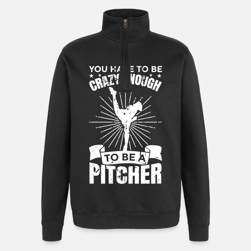 Baseball Pitcher - Quarter-Zip Sweatshirt - black