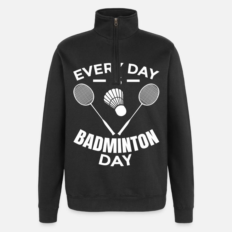 Badminton Routine - Quarter-Zip Sweatshirt - black