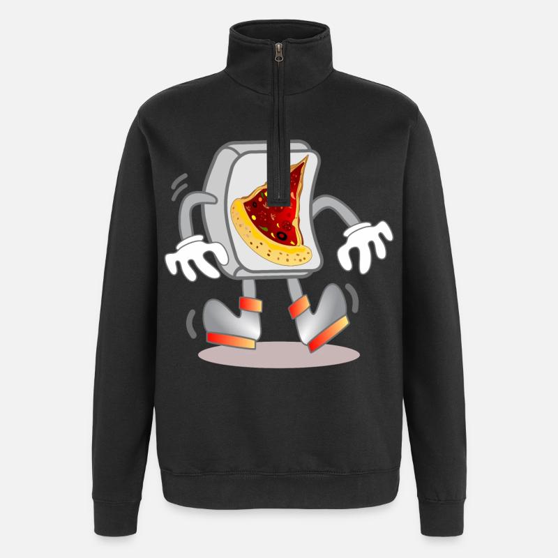 Computer - PIZZA ORDER - Quarter-Zip Sweatshirt - black