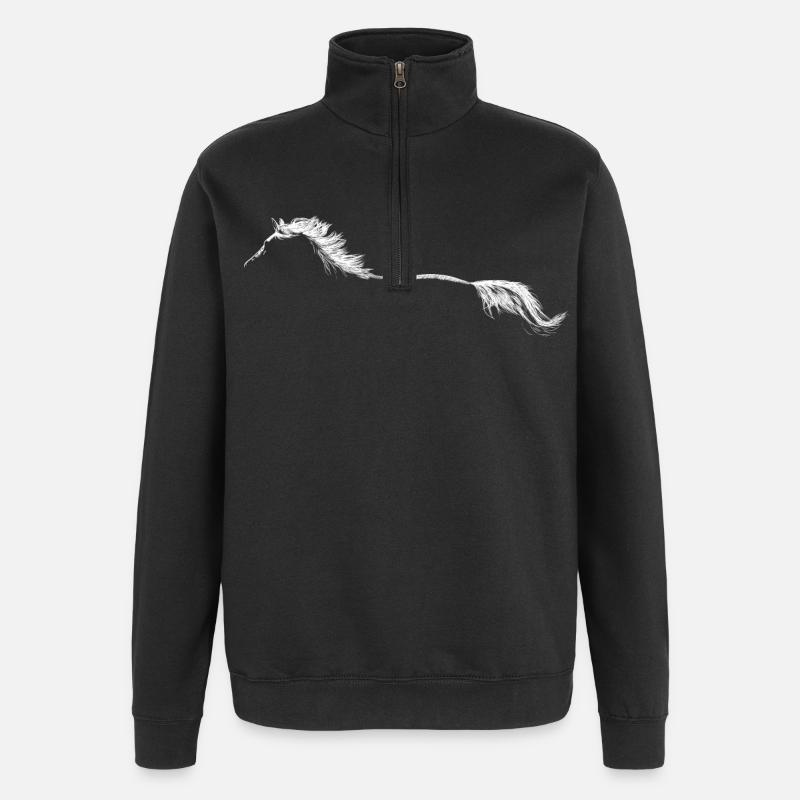 Pferd - Quarter-Zip-Sweatshirt - Schwarz