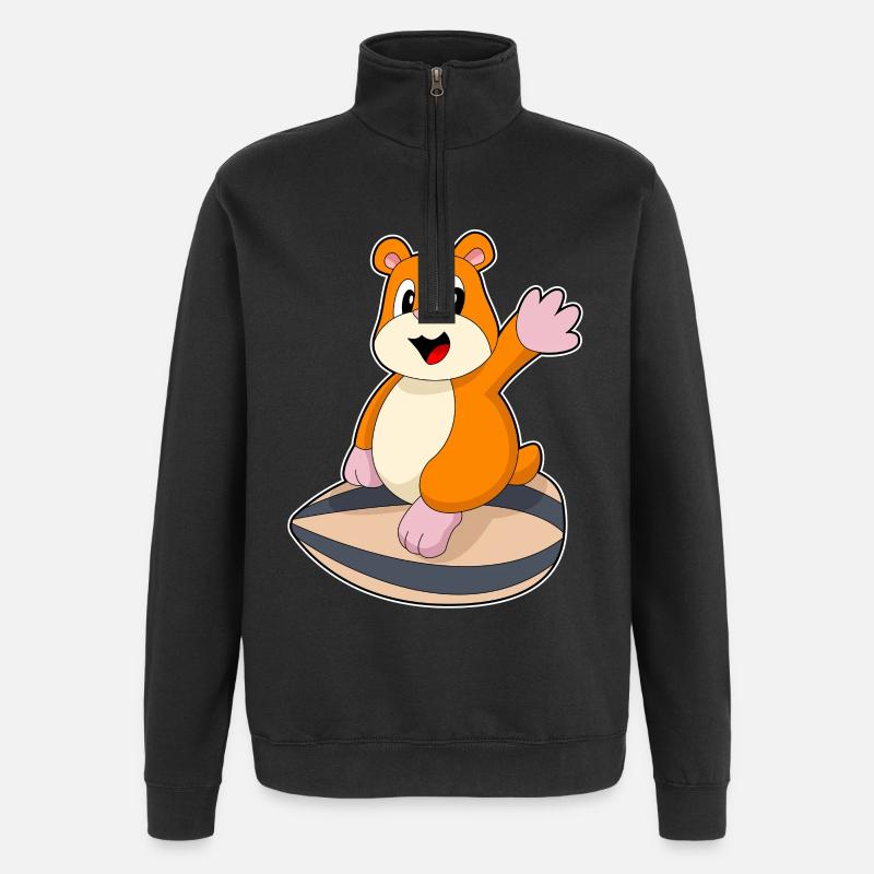 Hamster Samen - Quarter-Zip-Sweatshirt - Schwarz