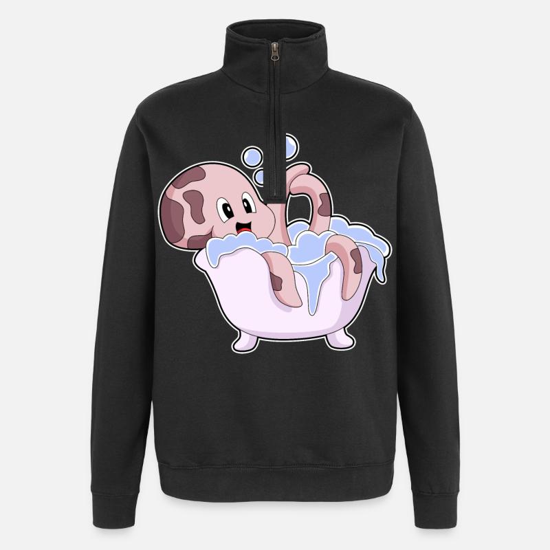 Octopus Bath Bathtub - Quarter-Zip Sweatshirt - black