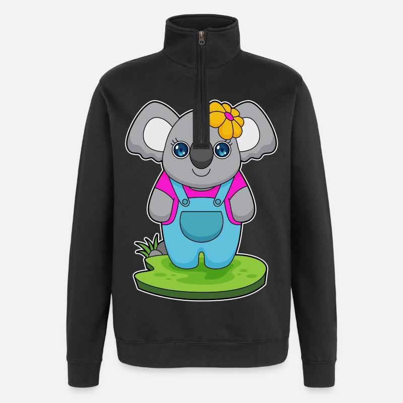 Koala Blume - Quarter-Zip-Sweatshirt - Schwarz