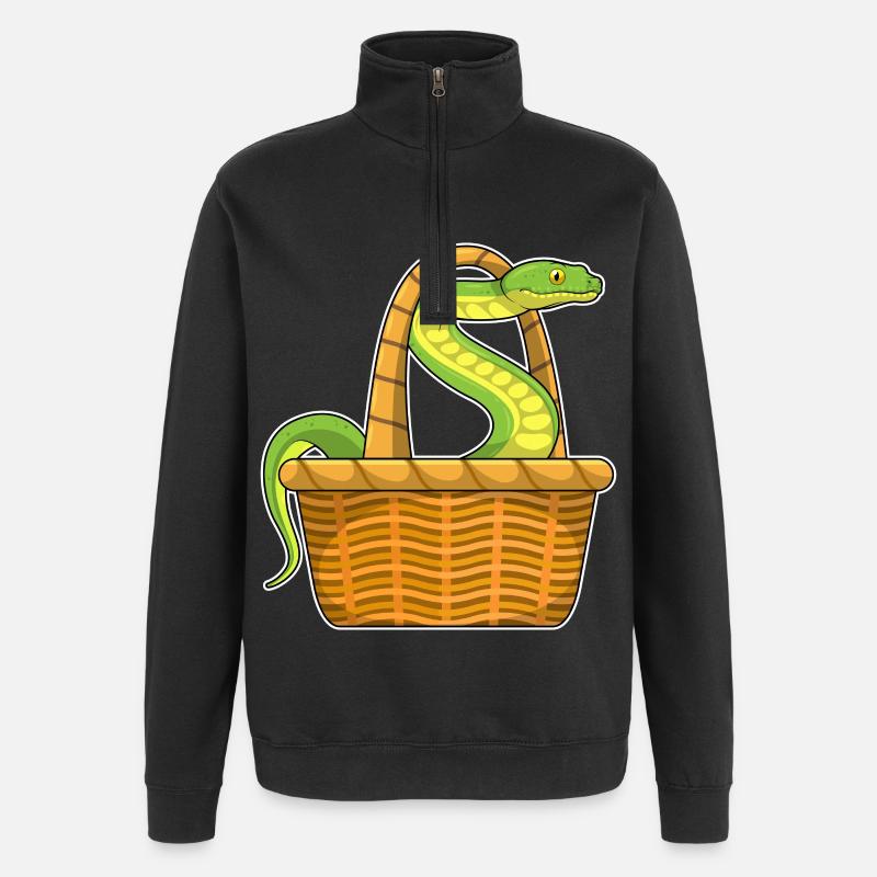 Schlange Korb - Quarter-Zip-Sweatshirt - Schwarz