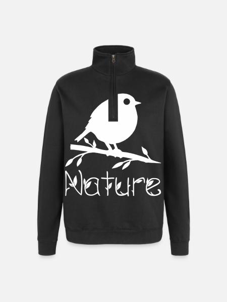 Nature is waking up (white) - Quarter-Zip Sweatshirt - black