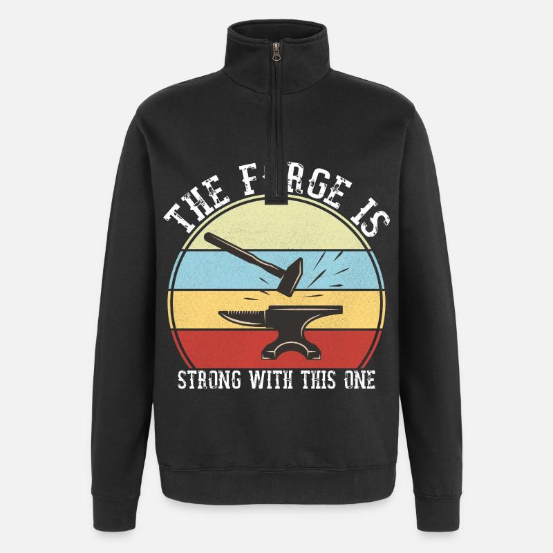 The Forge Is Strong With This One Blacksmith - Quarter-Zip-Sweatshirt - Schwarz