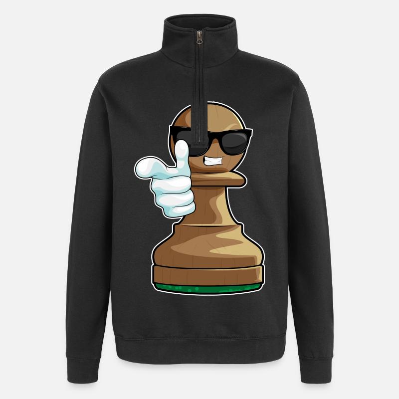 Schachfigur Bauer Schach - Quarter-Zip-Sweatshirt - Schwarz