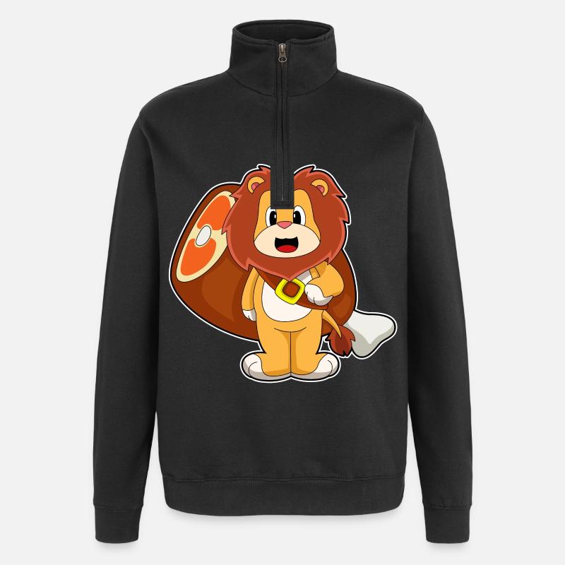 Viande de lion - Sweat à zip 1/4 - noir