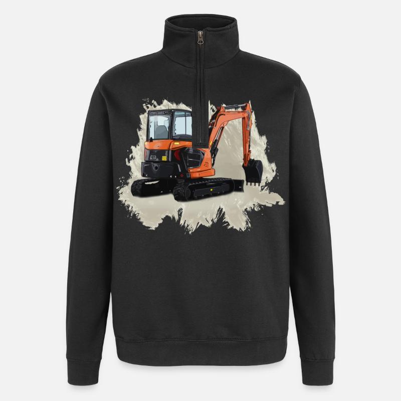 Minibagger - Quarter-Zip-Sweatshirt - Schwarz