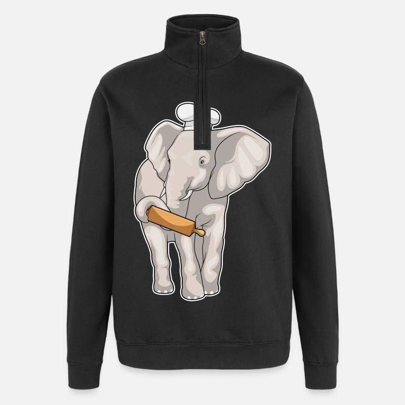 Elephant Baker Pasta Wood - Sweat à zip 1/4 - noir