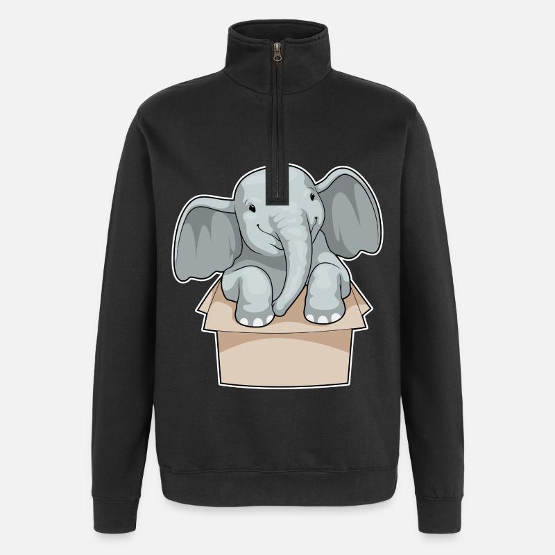 Boîte à éléphants - Sweat à zip 1/4 - noir