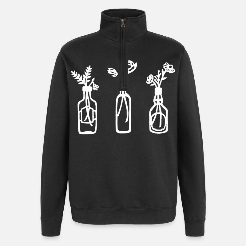 La nature en bouteille (blanc) - Sweat à zip 1/4 - noir