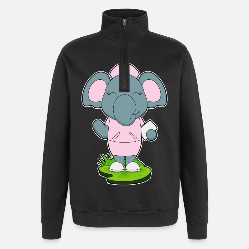 Elefant Krankenschwester  - Quarter-Zip-Sweatshirt - Schwarz