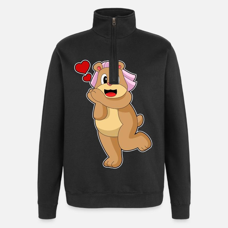 Mariage Bear Bride Veil - Sweat à zip 1/4 - noir