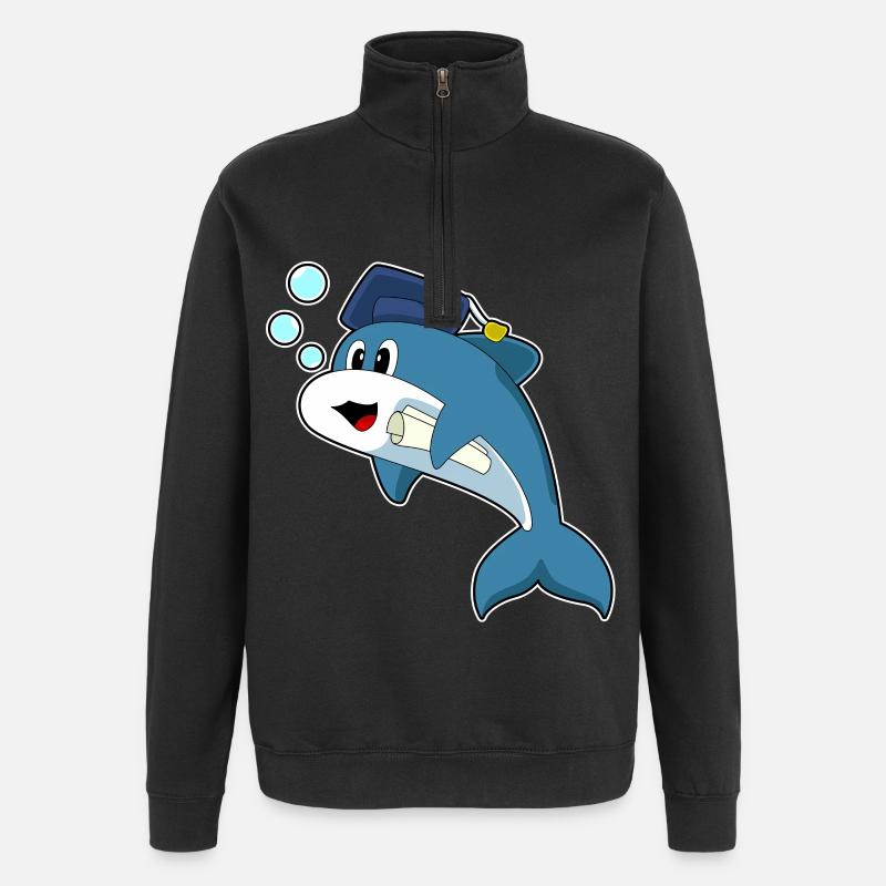 Diplôme d’étudiant Dolphin - Sweat à zip 1/4 - noir