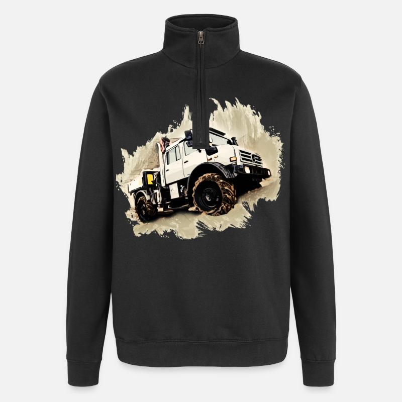 Unimog LKW - Quarter-Zip-Sweatshirt - Schwarz