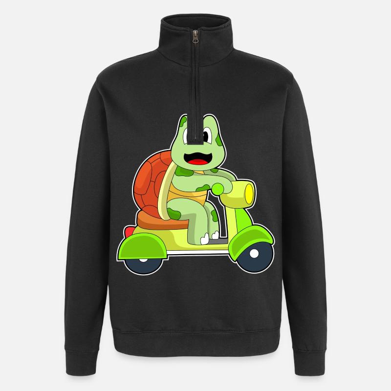 Turtle Scooter - Sweat à zip 1/4 - noir