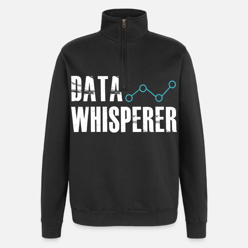Datenflüsterer, wissenschaftlicher Analyst, Softwareentwickler - Quarter-Zip-Sweatshirt - Schwarz