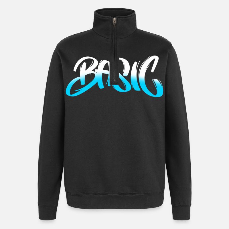 Dégradé de graffiti BASIC - Sweat à zip 1/4 - noir