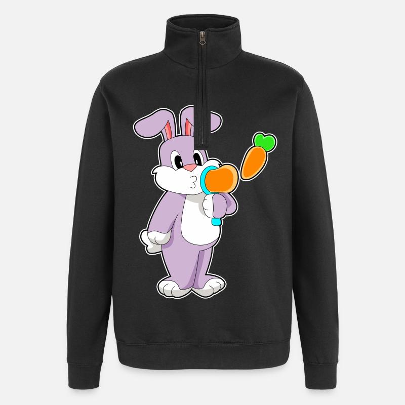 Bunny Soap Bubbles - Quarter-Zip Sweatshirt - black