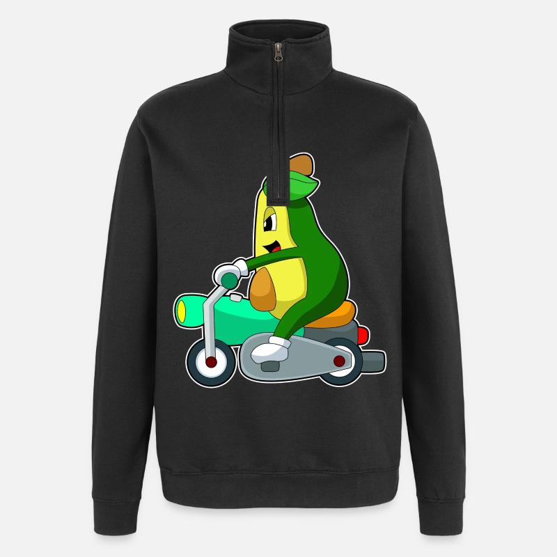 Moto Avocado - Sweat à zip 1/4 - noir