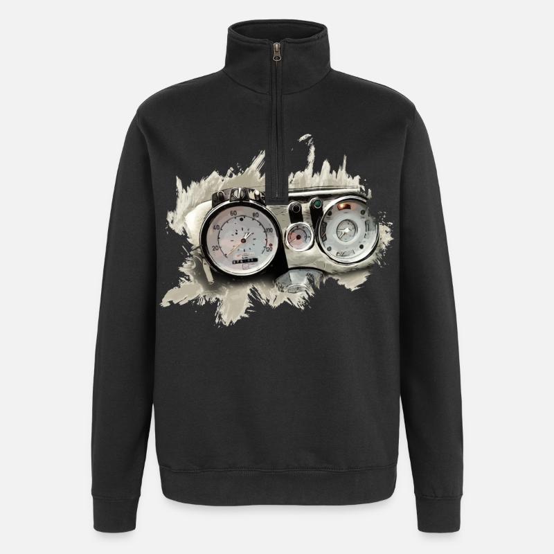 Unimog 406 dashboard - Quarter-Zip Sweatshirt - black
