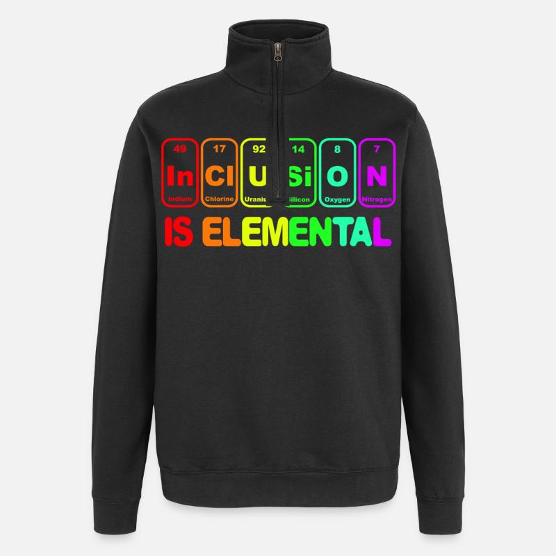 L’inclusion est élémentaire # - Sweat à zip 1/4 - noir