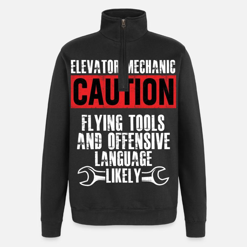 Aufzugsmechaniker Flugwerkzeugtechniker - Quarter-Zip-Sweatshirt - Schwarz