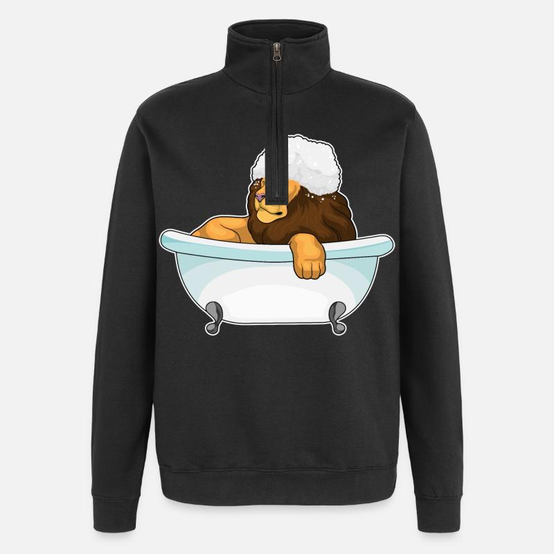Baignoire Lion - Sweat à zip 1/4 - noir